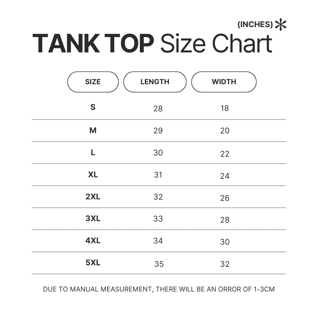 Tank Top Size Chart - Juice Wrld UK Shop